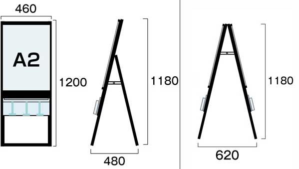 TOKISEI BPCSKU-A2K ブラックパンフレットケーススタンド看板【Uタイプ