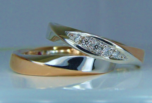 結婚指輪、マリッジリングのオーダー。プラチナ ピンクゴールド