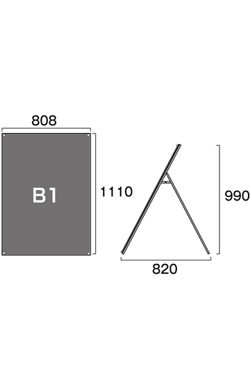 TOKISEI PSSK-B1LKB（ブラック） ポスター用スタンド看板 B1 ロウ 片面
