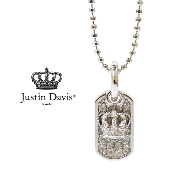 Justin Davis snj162 Diamond Dog Tag with Crown｜ジャスティン 