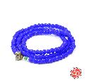 Sunku LTD-012 White Heart Beads Necklace & Bracelet Navy