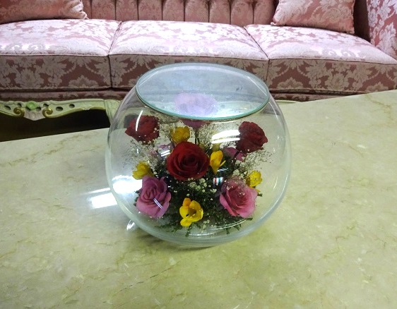 インテリアアート 花の置物 ガラスの置物 B2 輸入家具高級ソファの通販サイトパティオ