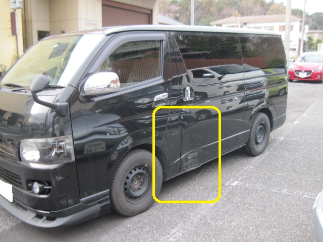 トヨタ ハイエース 修理 左側面 スライドドア交換 ロッカーパネル交換 溶接 鈑金塗装 松戸